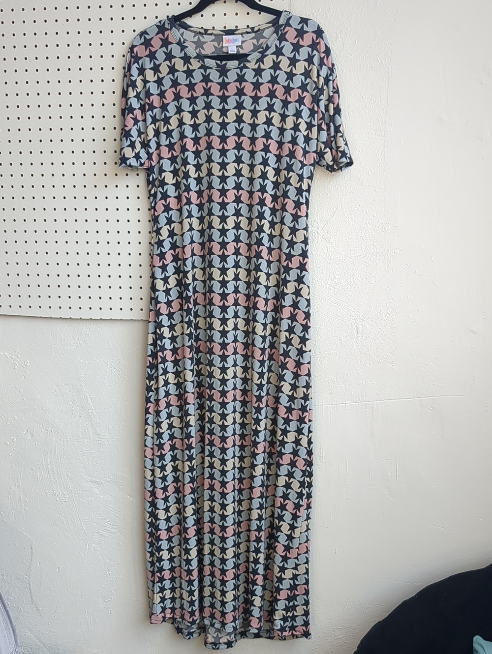 LuLaRoe Navy Maxi Dress with Star Print